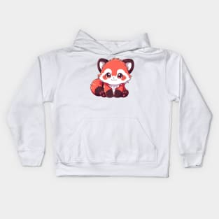 Simple drawn cute red panda Kids Hoodie